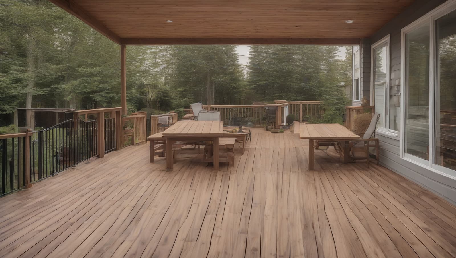 Finished new deck after a demolition and replacement project